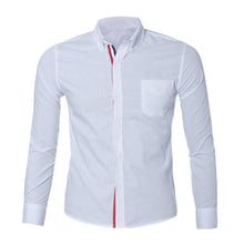 Navy Blue/Light Blue/White Mens Button Shirt Chemise Homme Slim Fit Long Sleeve Men Shirts Famous Brand Social Shirt - rjas10coolstuff