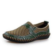 Big Size 46 Summer Breathable Mesh Loafers Men Casual Shoes Genuine Leather Slip On Brand Fashion Flat Shoes Soft Comfort Cool - rjas10coolstuff