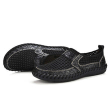 Big Size 46 Summer Breathable Mesh Loafers Men Casual Shoes Genuine Leather Slip On Brand Fashion Flat Shoes Soft Comfort Cool - rjas10coolstuff