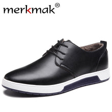 Merkmak Winter Casual Shoes Warm Fur Leather Mens Flat Shoes for Man Brand Leisure Waterproof Driver Fashion Sneakers Footwear - rjas10coolstuff