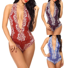 Women's Lingerie Bodysuit Deep V Teddy Lingerie One Piece Lace Babydoll - rjas10coolstuff