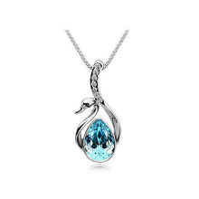 Beautiful Women's Girls Silver Plated Crystal Swan Pendant Necklace Chain - rjas10coolstuff