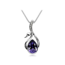 Beautiful Women's Girls Silver Plated Crystal Swan Pendant Necklace Chain - rjas10coolstuff