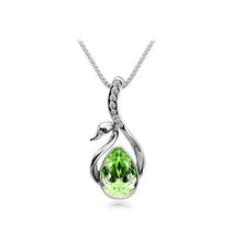 Beautiful Women's Girls Silver Plated Crystal Swan Pendant Necklace Chain - rjas10coolstuff