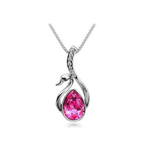 Beautiful Women's Girls Silver Plated Crystal Swan Pendant Necklace Chain - rjas10coolstuff