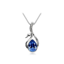 Beautiful Women's Girls Silver Plated Crystal Swan Pendant Necklace Chain - rjas10coolstuff